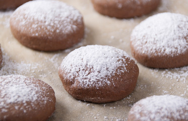 Gingerbread on a baking sheet