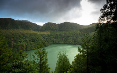 Santiago lagoon, in Sao Miguel Island. The Azores islands, Portugal