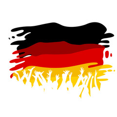 Crowd of people on the flag background