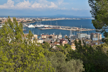 Naklejka premium View of the port with yachts