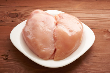 chicken on a wooden table