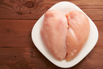 chicken on a wooden table