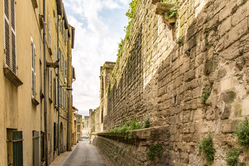 Fototapeta na wymiar Inside the Walled City of Avignon, France