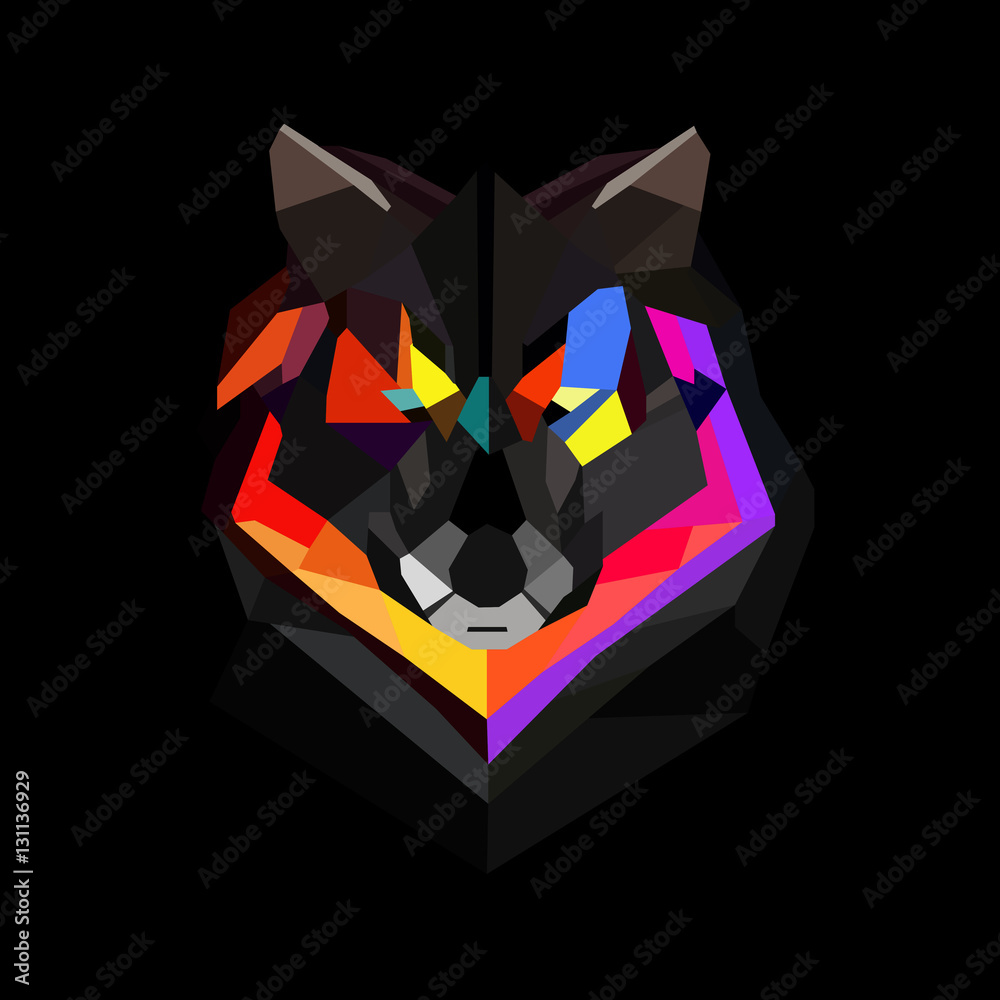 Wall mural polygonal wolf vector illustration.