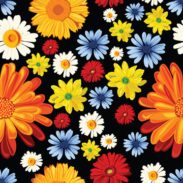 seamless pattern with a lot of flowers