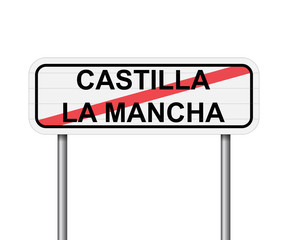 Exit of Castilla La Mancha, Spain road sign vector