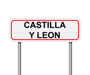 Welcome to Castilla y Leon, Spain road sign vector