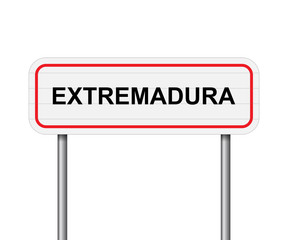 Welcome to Extremadura, Spain road sign vector