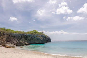 The beautiful Grand Knip Beach in the caribbean