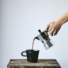 Pouring coffee