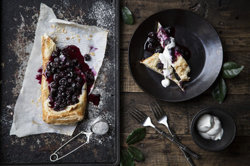 Portion of berry pastry 