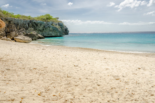 The beautiful Grand Knip Beach in the caribbean