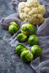 Brussels sprouts and cauliflower