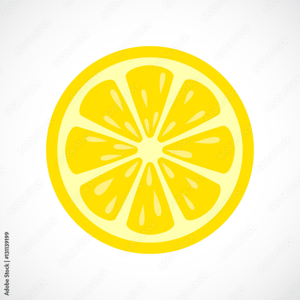 Sticker lemon slice vector icon - Stickers