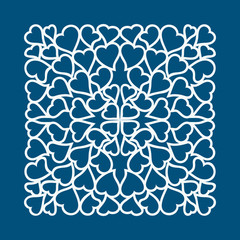 Laser cut card with hearts. Laser cutting template for diy, greeting cards, envelopes, wedding invitations, decorative elements