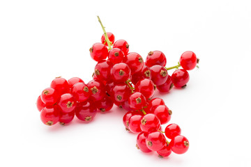 Red Currant close up isolated on white.