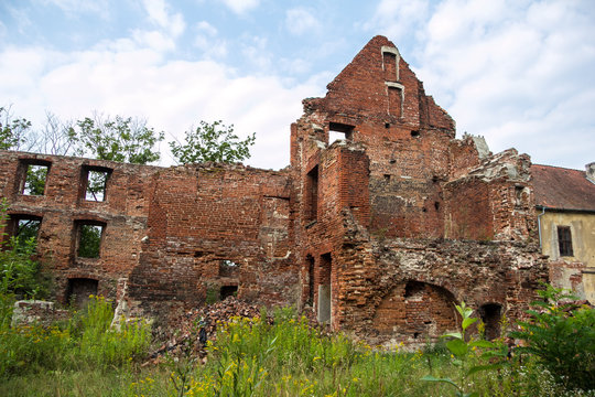 Ruins of old Prussian Insterburg castle, Chernyahovsk, Kaliningrad region