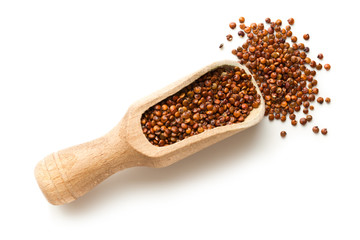 Red quinoa seeds.