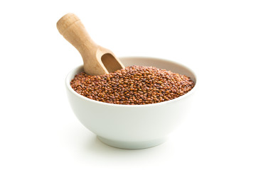 Red quinoa seeds.