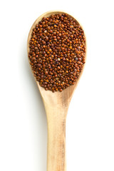 Red quinoa seeds.