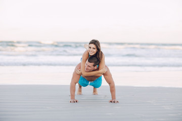 beautiful couple on the beach