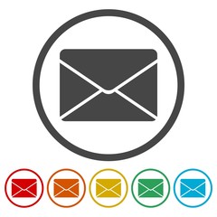 Letter icon, Mail icon set 