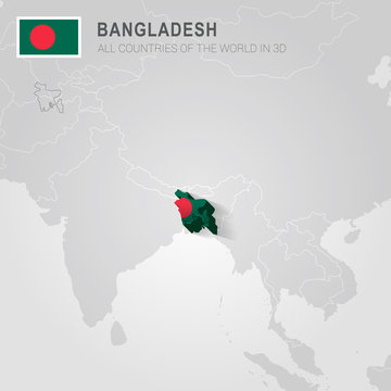 Bangladesh and neighboring countries. Asia administrative map.