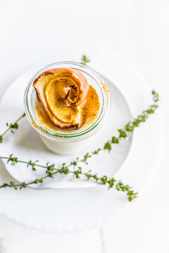 Acorn squash panna cotta dessert