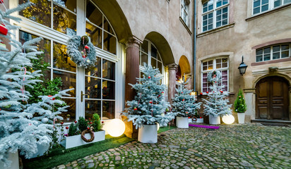 Outdoor Christmas decoration in Strasbourg, France