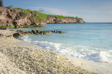 Obraz premium Porto Mari white sand Beach with blue sky