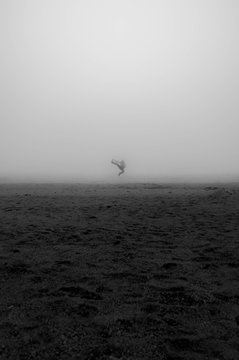 Silhouette of man with space for text 