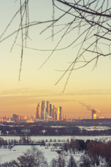 Fototapeta premium Зимний закат в Москве