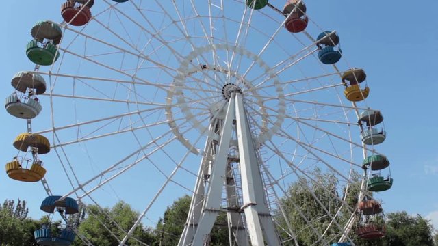 carousel for kids ferris wheel in the park.