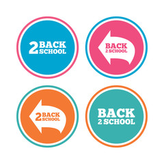 Back to school icons. Studies after the holidays.