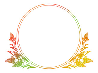 Abstract silhouette floral frame.