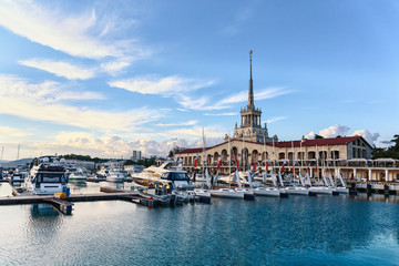 Fototapeta premium sea port of Sochi is a kind of hallmark of the city