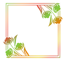 Abstract silhouette floral frame.