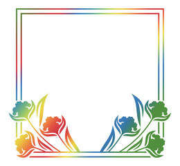 Abstract silhouette floral frame.