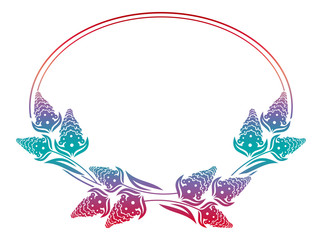 Abstract silhouette floral frame.