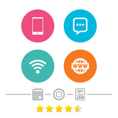 Communication icons. Smartphone and chat bubble.