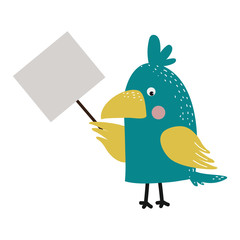 Wild animal zoo strike with clean plate board vector.