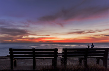 Fototapeta na wymiar Bench view of Sunset