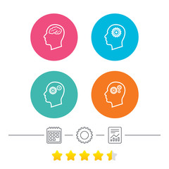 Head with brain icon. Male human symbols.