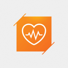 Heartbeat sign icon. Cardiogram symbol.