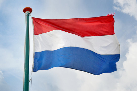 Netherlands flag waving in the wind