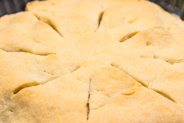 Apple pie fresh out of the oven