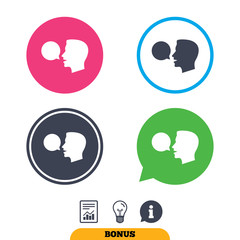Talk or speak icon. Speech bubble symbol.