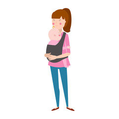 Young mother vector character