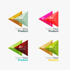 Set of triangle geometric business infographic templates