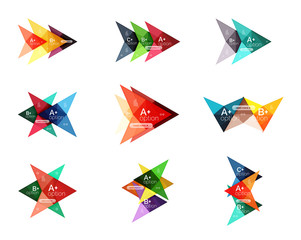 Colorful vector option banner arrow templates, infographic layouts